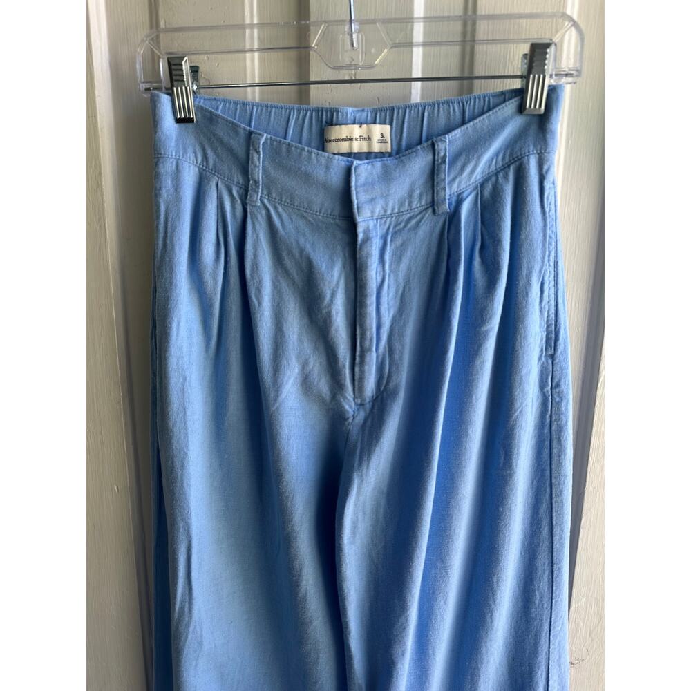 Abercrombie & Fitch Light Blue Wide-Leg Pants | Size Small - Picture 3 of 7